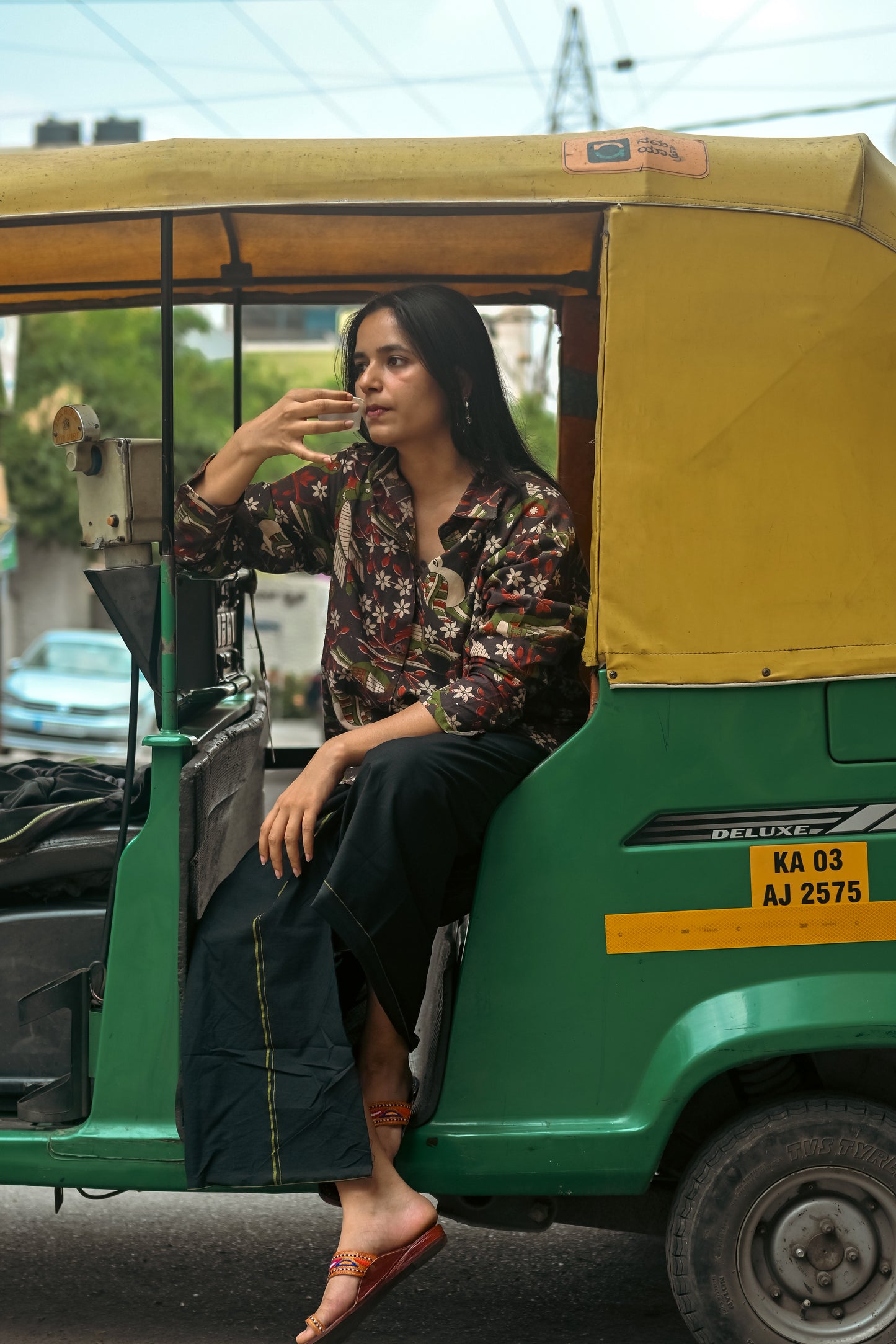 Vrindavan Black Kalamkari Cotton Unisex Shirt