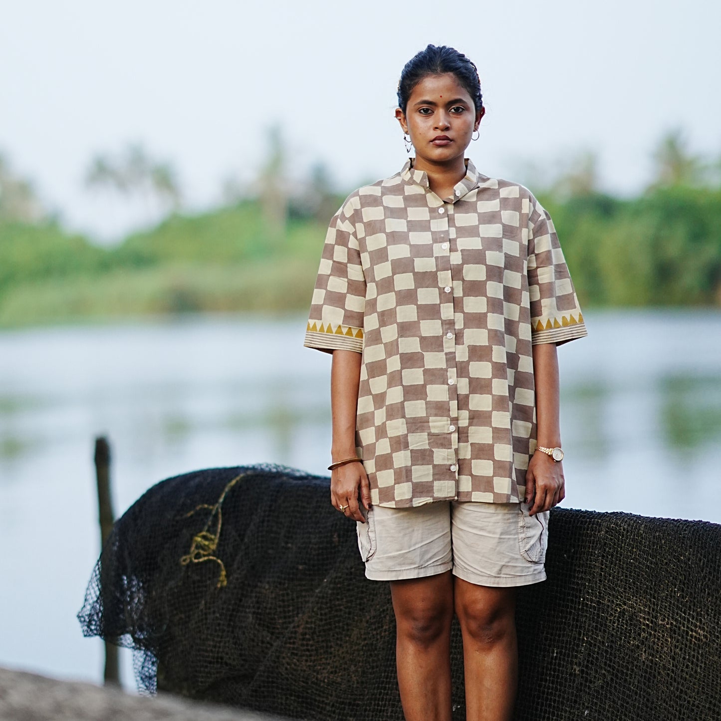 Checker Cotton Unisex Shirt