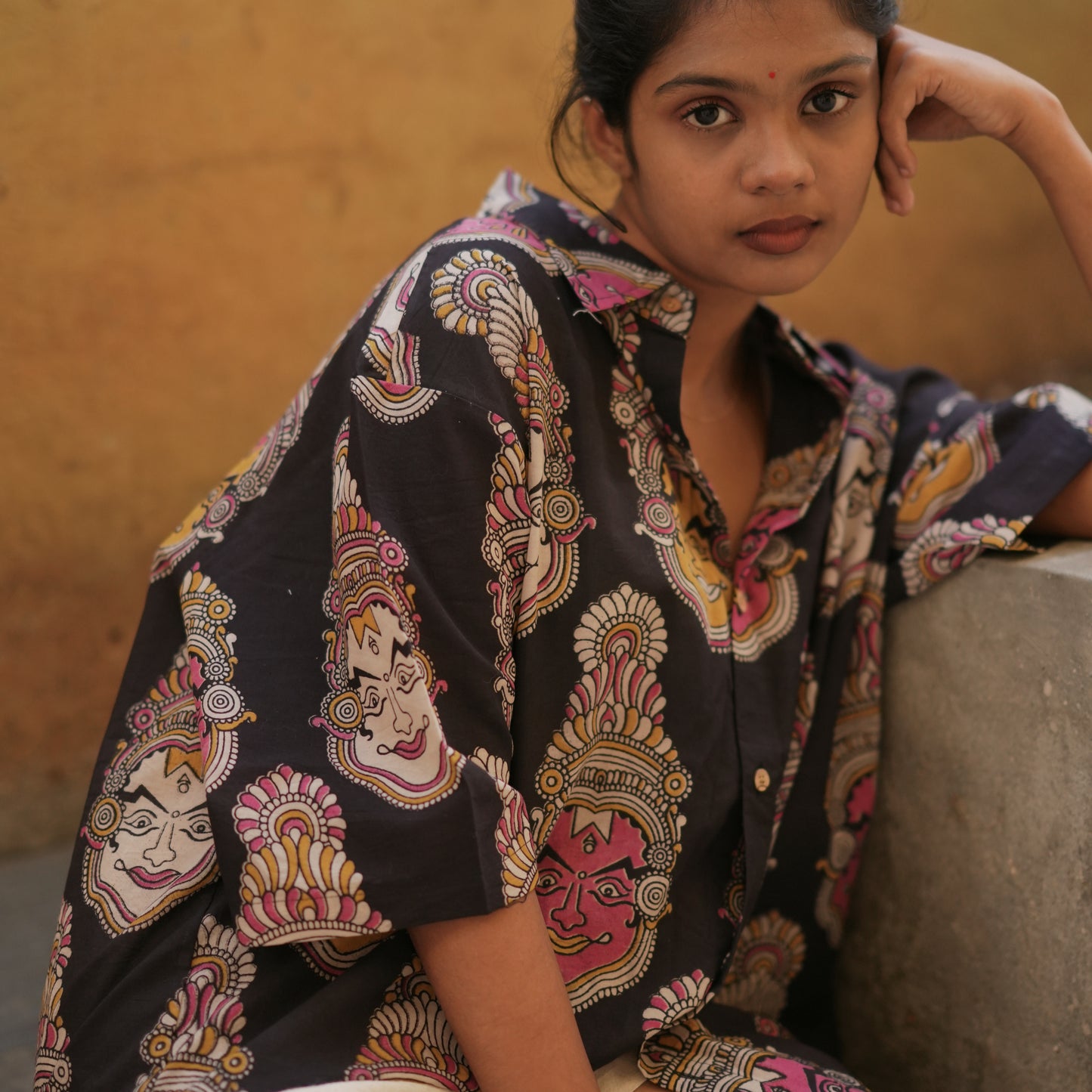 Mukham- Full Back Cotton Kalamkari Shirt