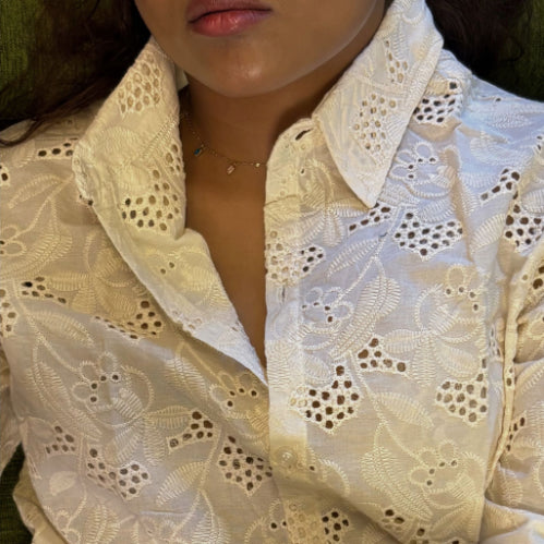 Safed Chameli Unisex Hakoba Fabric Shirt