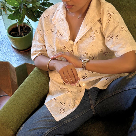 Safed Chameli Unisex Hakoba Fabric Shirt