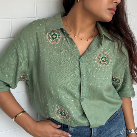 Tara-Mandala Unisex Embriodered Shirt