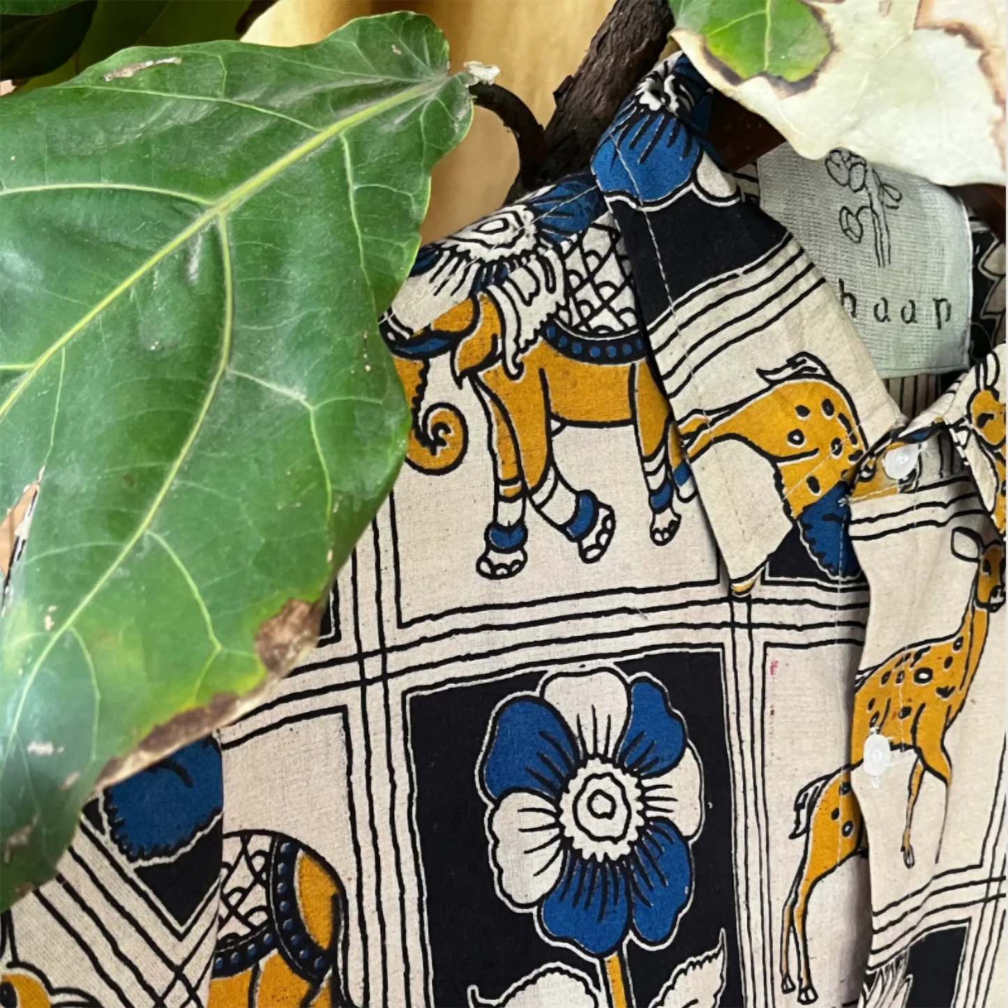 Vann 3 Kalamkari in Beige Cotton Unisex Shirt