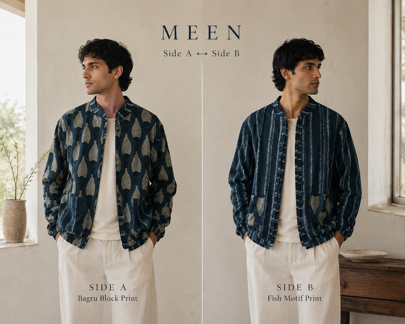 Meen Bagru Reversible Jacket
