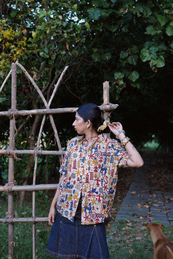 'Matisse' Kalamkari Silk Unisex Shirt