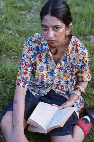 'Matisse' Kalamkari Silk Unisex Shirt