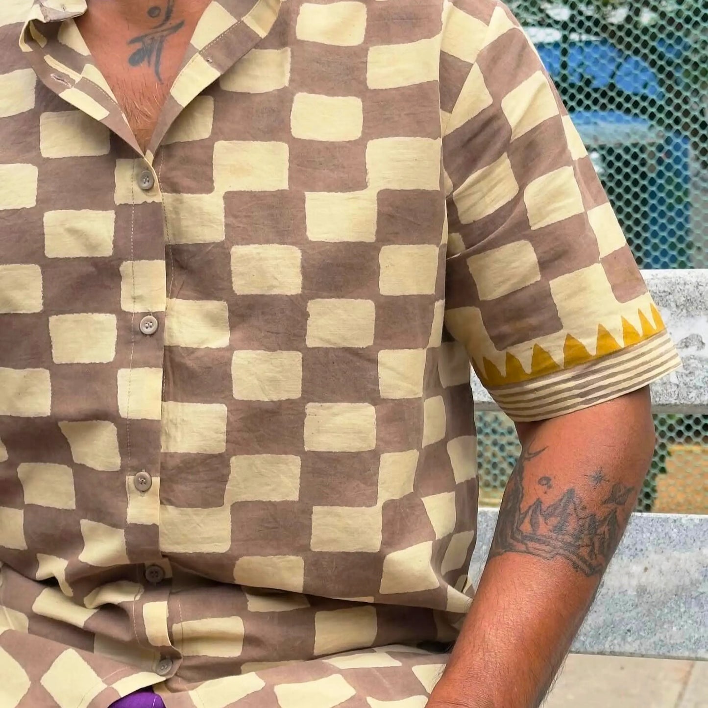 Checker Cotton Unisex Shirt