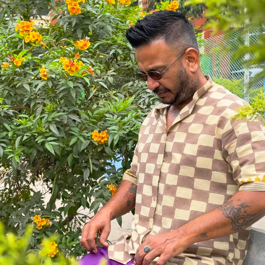 Checker Cotton Unisex Shirt