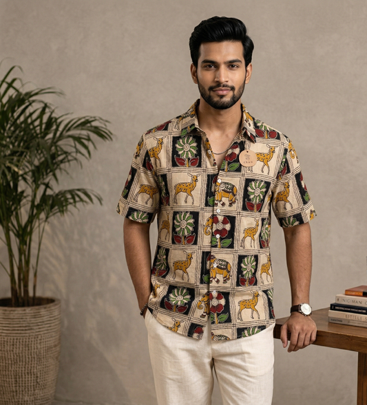 Beige Heritage Animal Print Shirt