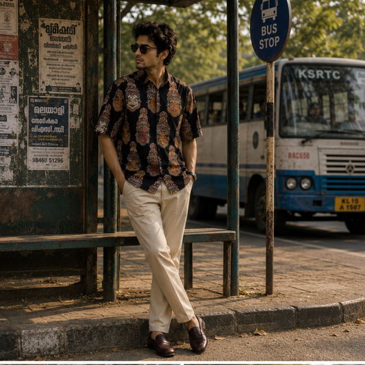 Mukham- Full Back Cotton Kalamkari Shirt