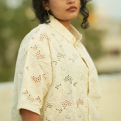 Safed Chameli Unisex Hakoba Fabric Shirt