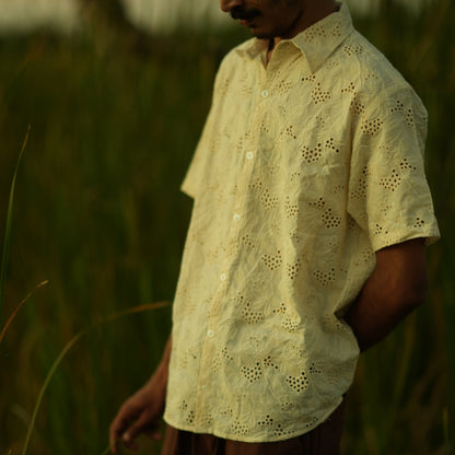 Safed Chameli Unisex Hakoba Fabric Shirt