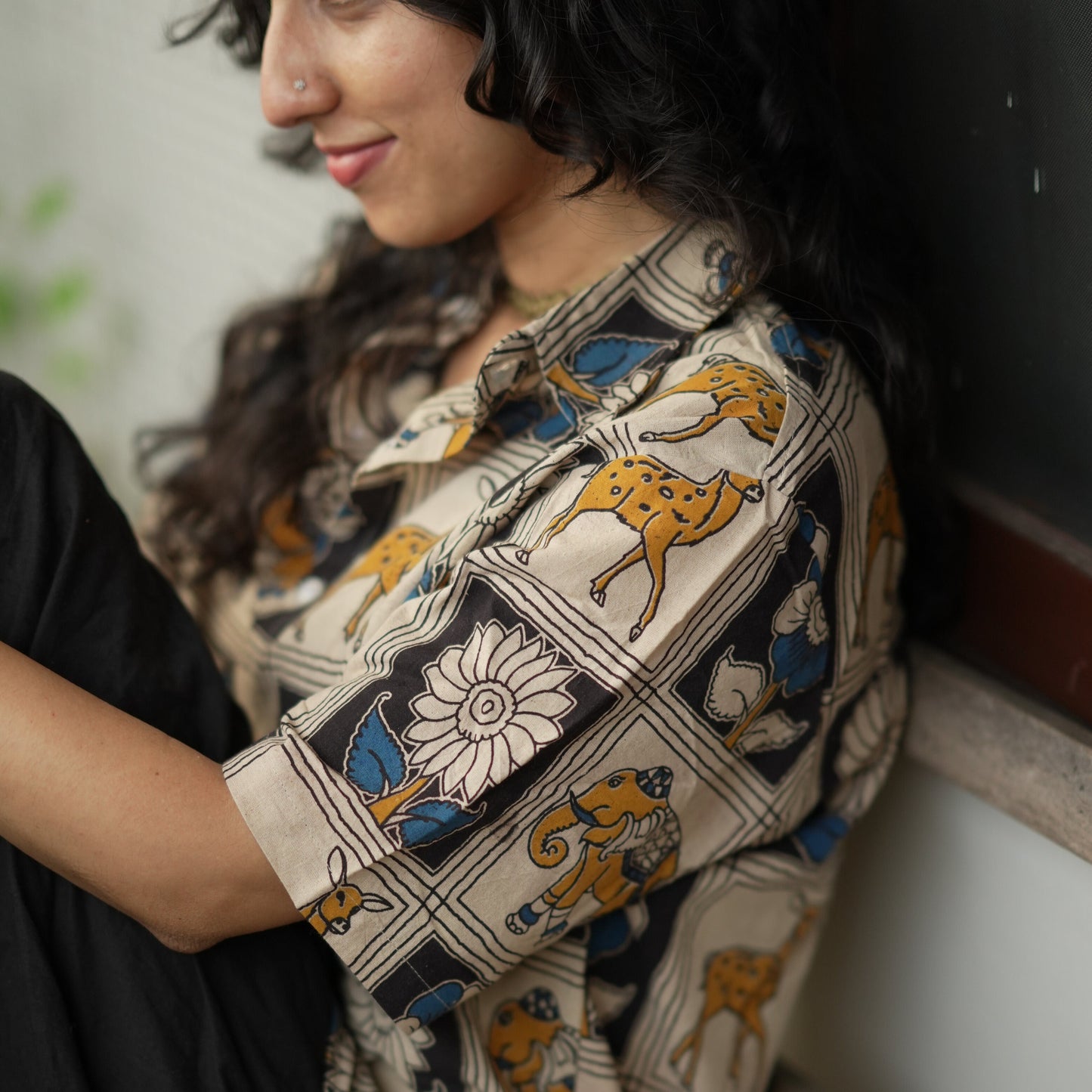 Vann 3 Kalamkari in Beige Cotton Unisex Shirt